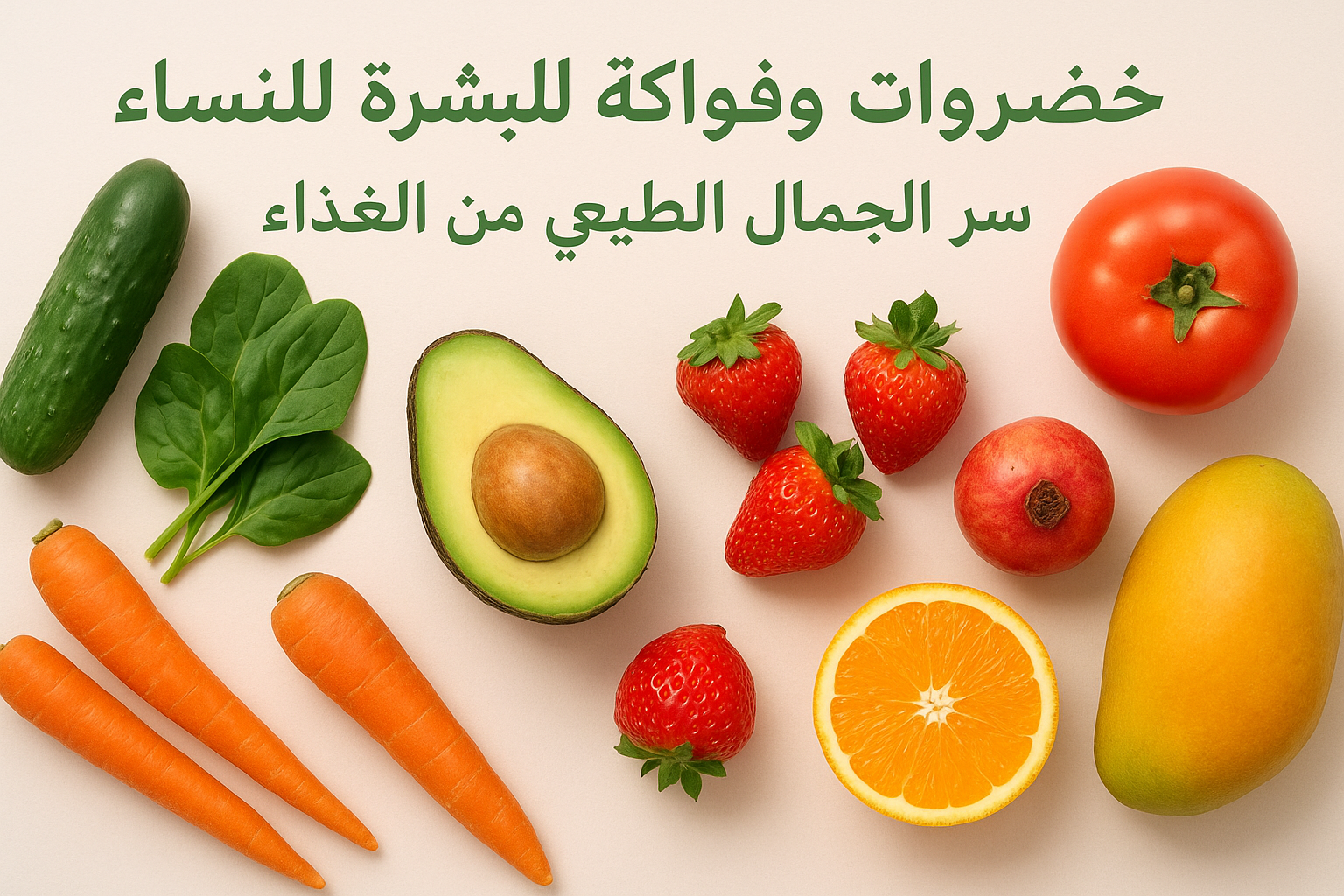 خضروات وفواكه تفيد البشرة للنساء